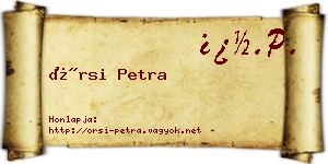 Örsi Petra névjegykártya